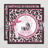 Wild Thing Einladung Square Pink B (Vorne/Hinten)