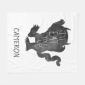 Wild Thing | Ich werde dich aufessen | Name hinzuf Fleecedecke (Vorderseite (Horizontal))
