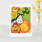 Wild Thing - Safari Birthday Card Karte (Gelbe Blume)