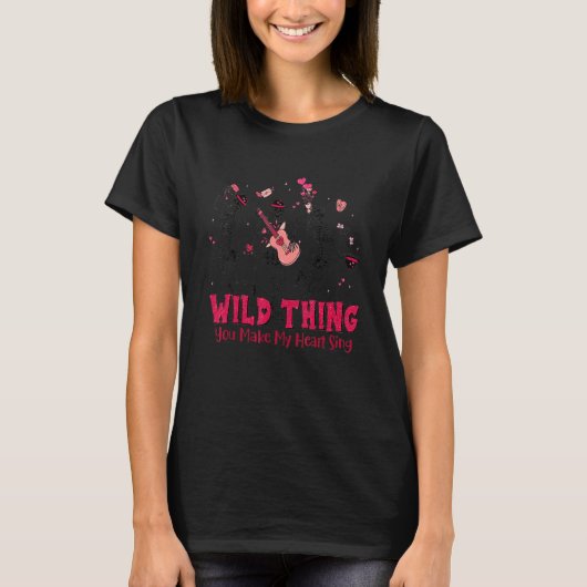 Wild Thing You Make My Heart Sing Skeleton Valenti T-Shirt (Vorderseite)