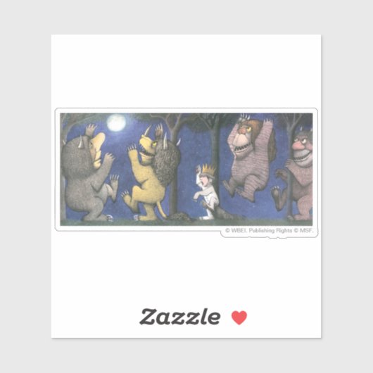 Wild Things and Max Dancing in Moonlight Aufkleber (Blatt)