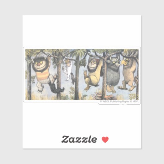 Wild Things and Max Swinging From Trees Aufkleber (Blatt)