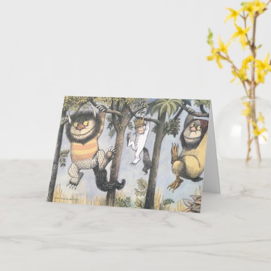 Wild Things and Max Swinging From Trees Karte (Gelbe Blume)