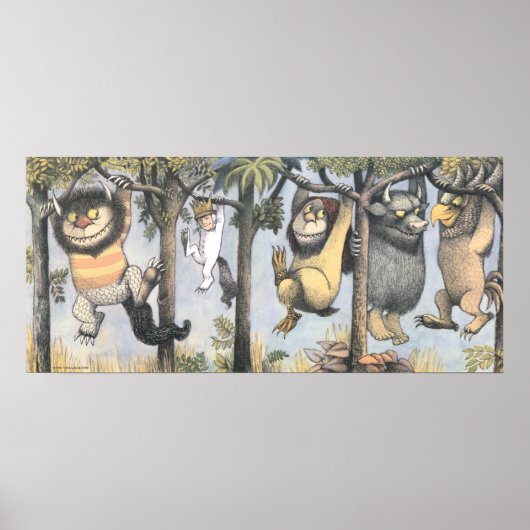 Wild Things and Max Swinging From Trees Poster (Vorne)