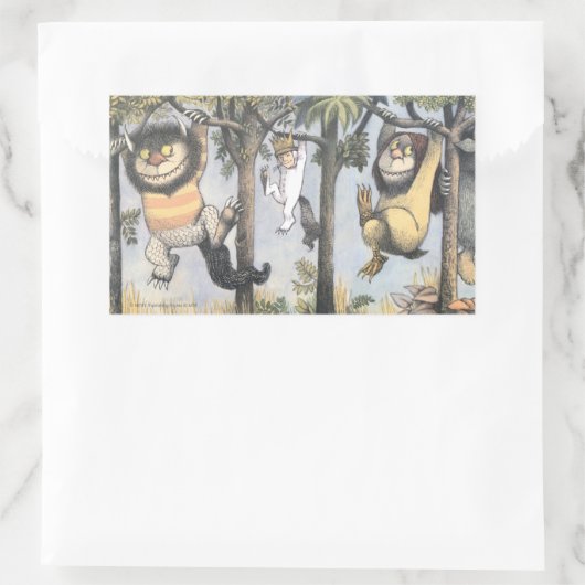 Wild Things and Max Swinging From Trees Rechteckiger Aufkleber (Tasche)