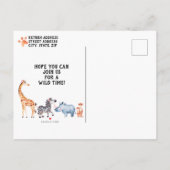 Wild Things Safari Kindergeburtstag Einladung (Rückseite)