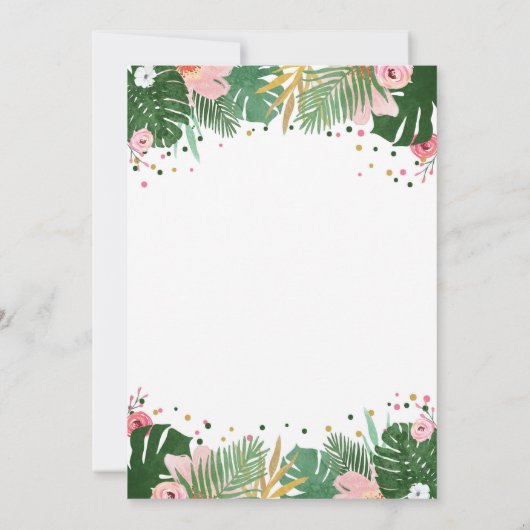 Wild Three Dino Party Girl Pink Dinosaur Geburtsta Einladung (Rückseite)