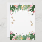 Wild Three Dino Party Girl Pink Dinosaur Geburtsta Einladung (Rückseite)