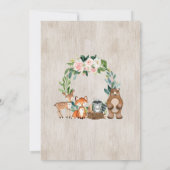 Wild Three Woodland Party Animals 3rd Birthday Einladung (Rückseite)