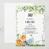 WILD TIERE Geburtstagseinladungen Einladung (Vorne/Hinten)