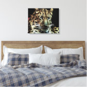 Wild tierischer Leopard umhüllte Canvas Leinwanddruck (Insitu (Schlafzimmer))