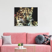 Wild tierischer Leopard umhüllte Canvas Leinwanddruck (Insitu (Wohnzimmer))