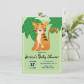 Wild Tiger Baby Shower Einladung (Stehend Vorderseite)