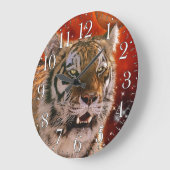 Wild Tiger Big Cat Art Tierliebhaber Wall Clock Große Wanduhr (Winkel)