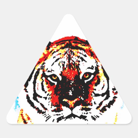 Wild Tiger Dreieckiger Aufkleber (Vorderseite)