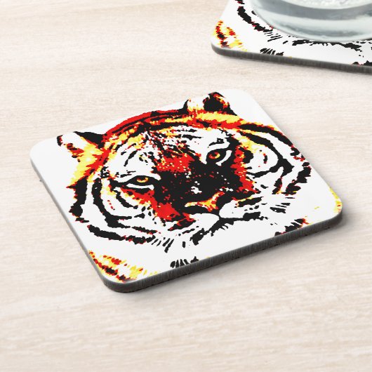 Wild Tiger Eyes Getränkeuntersetzer (Linke Seite)