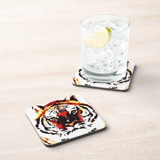 Wild Tiger Eyes Getränkeuntersetzer (Rechte Seite)