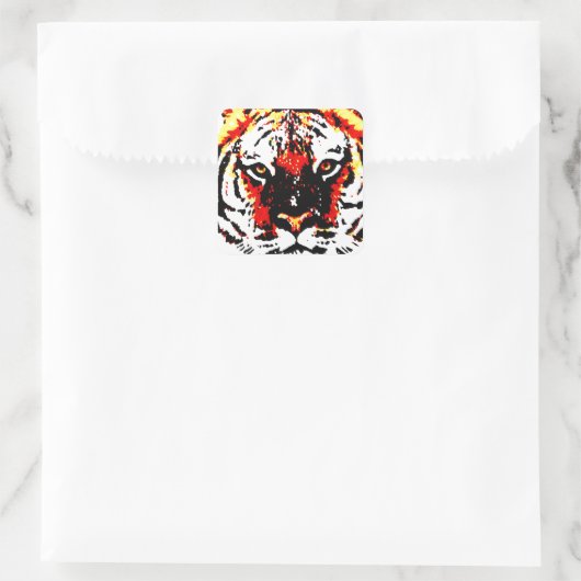 Wild Tiger Eyes Quadratischer Aufkleber (Tasche)