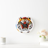 Wild Tiger Eyes Runde Wanduhr (Zuhause)