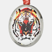 Wild Tiger Eyes Silbernes Ornament (Links)