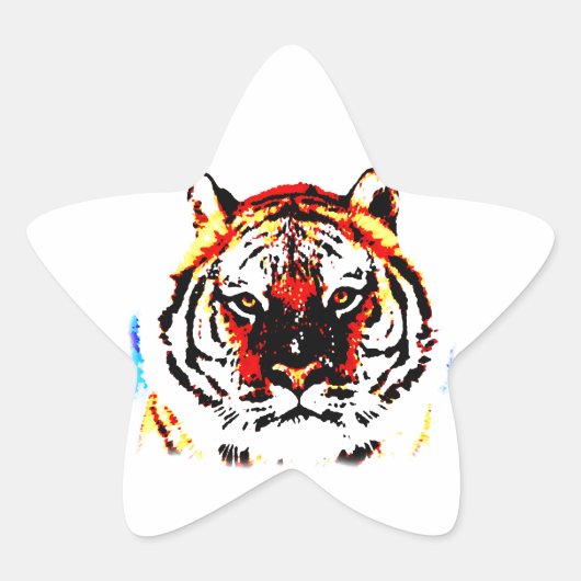 Wild Tiger Eyes Stern-Aufkleber (Vorderseite)