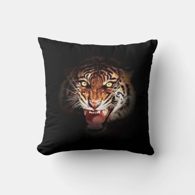 Wild Tiger Eyes Throw Kissen (Vorderseite)