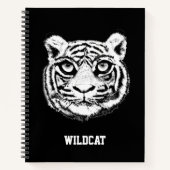 Wild Tiger Face auf Black Notebook Notizblock (Vorderseite)