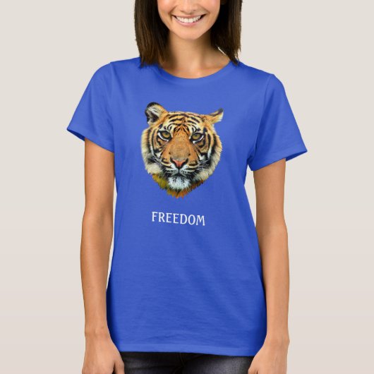 Wild Tiger Face & Calligraphy T - Shirt (Vorderseite)