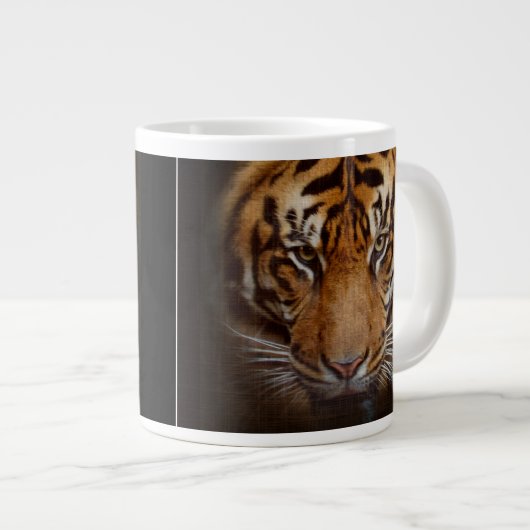 Wild Tiger Face Jumbo Soup oder Coffee Tasse (Vorderseite Rechts)