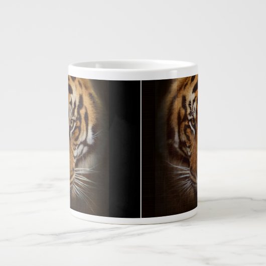 Wild Tiger Face Jumbo Soup oder Coffee Tasse (Vorderseite)
