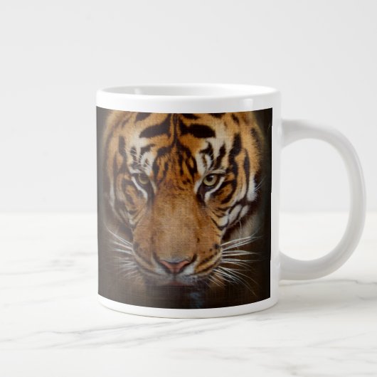 Wild Tiger Face Jumbo Soup oder Coffee Tasse (Rechts)