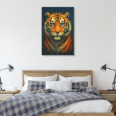 Wild Tiger - Fett gemalt Portrait Canvas Print Leinwanddruck (Insitu (Schlafzimmer))