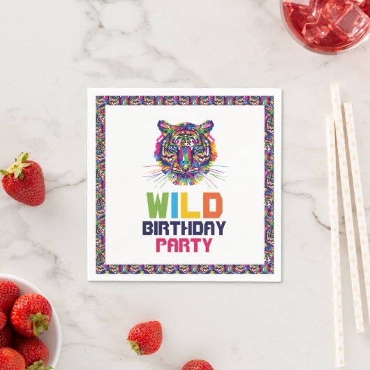 Wild Tiger, Geburtstagsparty Serviette (Beispiel)