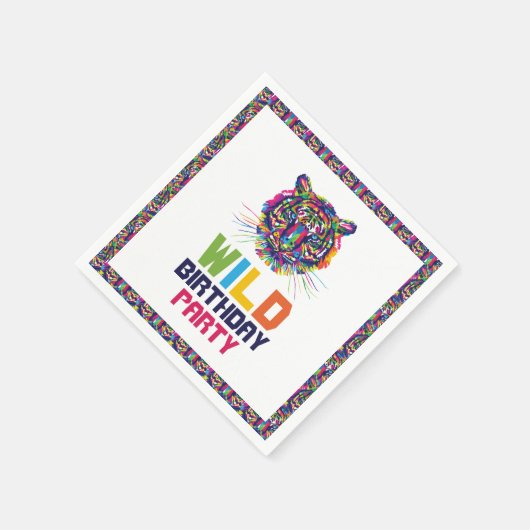 Wild Tiger, Geburtstagsparty Serviette (Ecke)