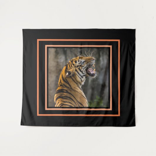 WILD TIGER GROSSER Tapestry Wandteppich (Vorderseite (Horizontal))