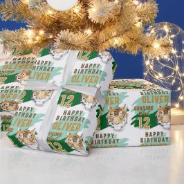 Wild Tiger Head Watercolor Birthday  Geschenkpapier