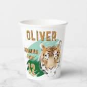 Wild Tiger Head Watercolor Birthday Pappbecher (Vorderseite)