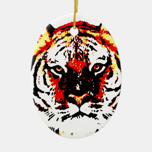 Wild Tiger Keramik Ornament (Vorne)