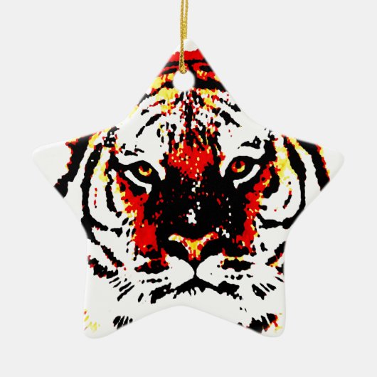Wild Tiger Keramik Ornament (Vorne)