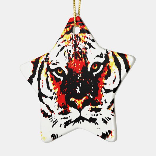 Wild Tiger Keramik Ornament (Links)