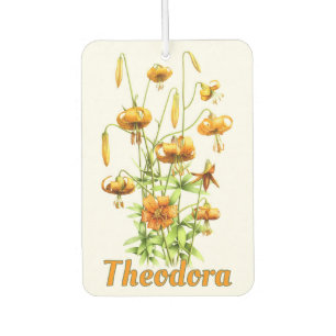 Wild Tiger Lilies Botanische Kunst Personalisiert Autolufterfrischer