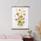 Wild Tiger Lilies Floral Botanische Kunst Wandteppich Mit Holzrahmen (Schlafzimmer)