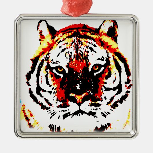 Wild Tiger Ornament Aus Metall (Vorne)