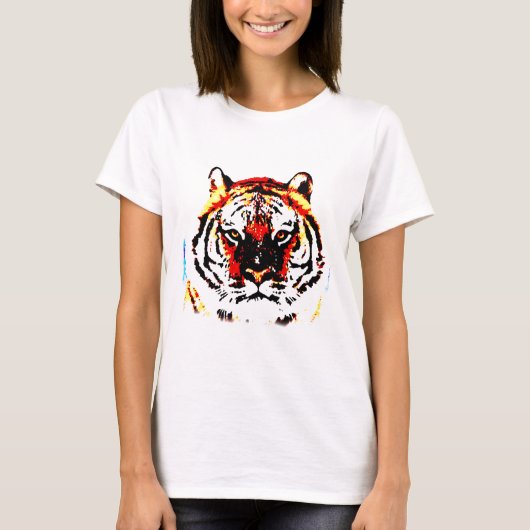 Wild Tiger Pop Art T-Shirt (Vorderseite)