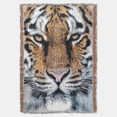 Wild Tiger Portrait Graphic Press Style Decke (Vorderseite Vertikal)