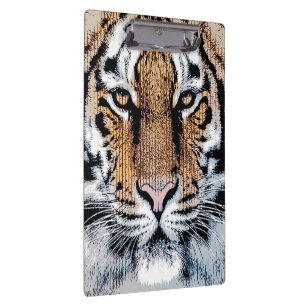 Wild Tiger Portrait Graphic Press Style Klemmbrett
