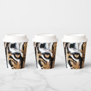Wild Tiger Portrait Graphic Press Style Pappbecher