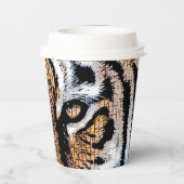 Wild Tiger Portrait Graphic Press Style Pappbecher (Rückseite)