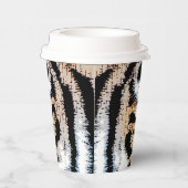 Wild Tiger Portrait Graphic Press Style Pappbecher (Rechts)
