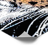 Wild Tiger Portrait Graphic Press Style Poster (Ecke)